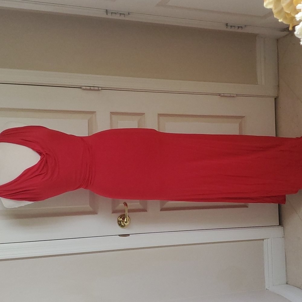 Sky Lady in Red Maxi